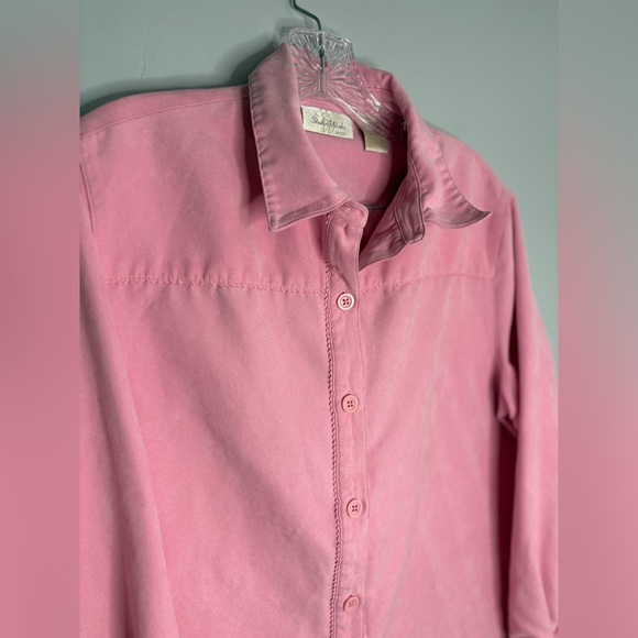 Studio Works Pink Lightweight Jacket Petite Large Button Down Spring Long Sleeve - Picture 10 of 16